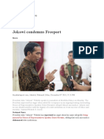 Jokowi Condemns Freeport: Name: Tri Oktaviani No - Absen: 60 NIM: 15136068