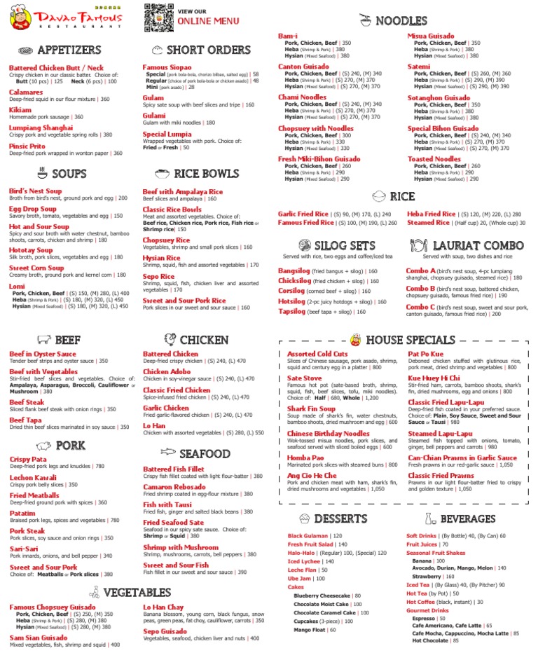 Noodle Menu and Specialties | PDF | East Asian Cuisine | Asian Cuisine