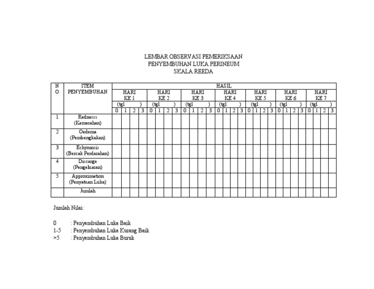 Penilaian Skala Reeda Luka Perineum | PDF