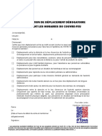 Attestation Couvre Feu