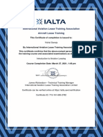 Introduction To Aviation Leasing IALTA Course Certificate IALTA