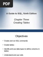 A Guide To SQL, Ninth Edition: Chapter Three Creating Tables