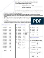 School of Physical and Mathematical Sciences Graduation Requirement Checklist