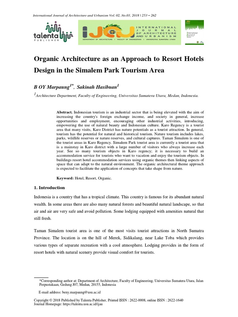 Organic Architecture As An Approach To Resort Hotels Design in The ...