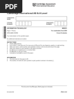 Cambridge International AS & A Level: Information Technology 9626/01