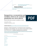 Banqueiros e economistas pedem medidas efetivas de combate à pandemia em carta aberta - 21_03_2021 - Mercado - Folha