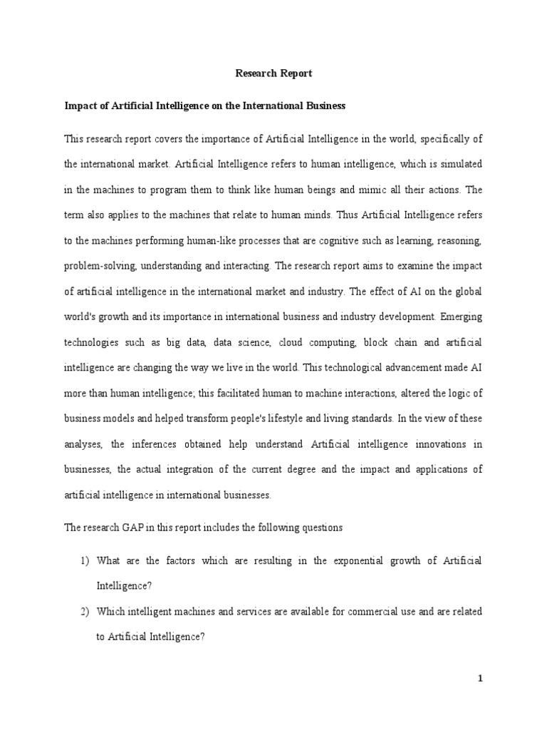 Artificial Intelligence Report | PDF | Artificial Intelligence ...