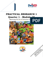 Practical Research 1 Quarter 1 - Module 18: Mastering The Art of Literature Review
