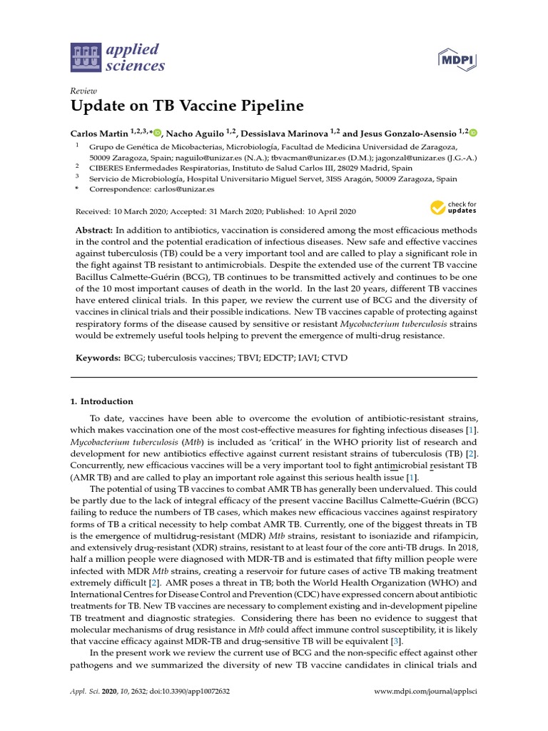 Tuberculosis Vaccine | PDF | Tuberculosis | Vaccines
