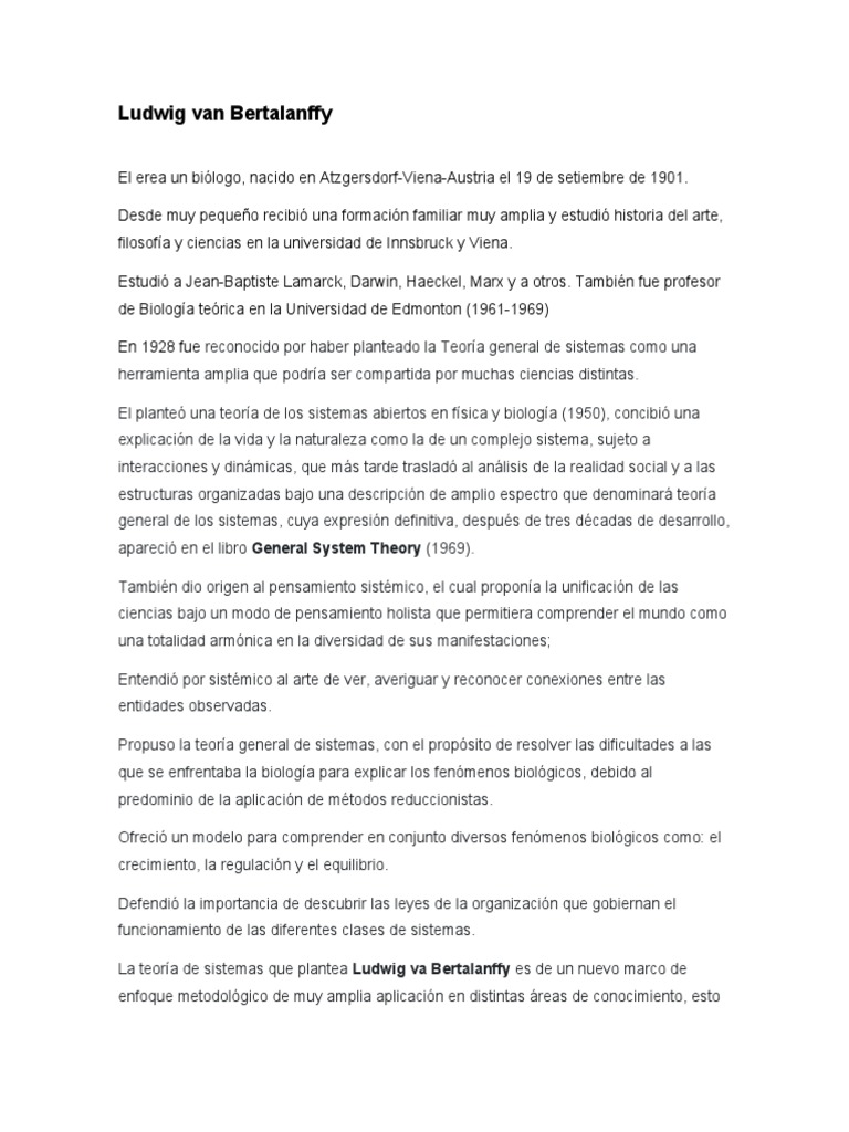 Ludwig Van Bertalanffy Teoria General De Sistemas Pdf