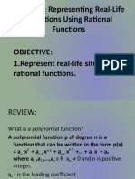 Lesson 4: Representing Real-Life Situations Using Rational Functions Objective: 1.represent Real-Life Situations Rational Functions