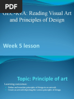 GEC-RVA: Reading Visual Art and Principles of Design: Week 5 Lesson