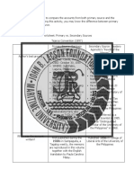 Worksheet Primary vs. Secondary