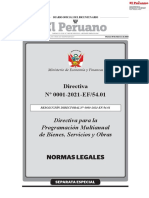 Directiva Programación Multianual de Bienes, Servicios y Obras