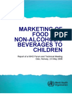 Marketing of Food and Non-Alcoholic Beverages To Children