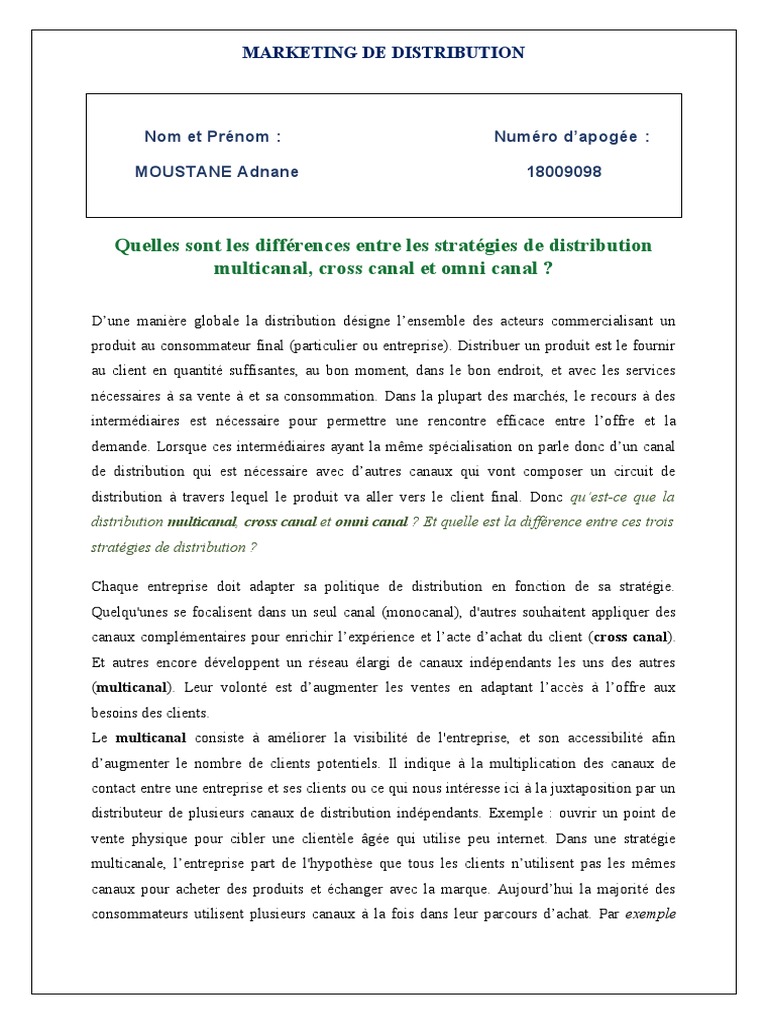 Différences entre Multicanal et Omnicanal | PDF | Sodles | Sociétés