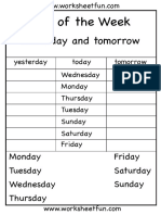 Days of The Week Worksheet Fun 1