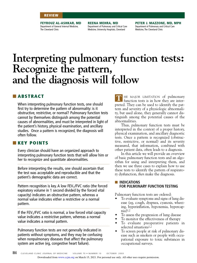 Interpreting PFT Full PDF Exhalation Lung