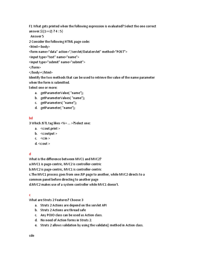 Java Web Technologies Quiz | PDF | Software Development | Computer Science