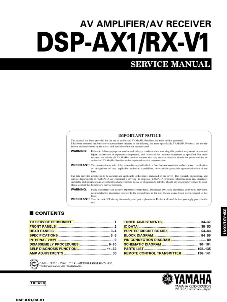 yamaha_dsp-ax1_rx-v1_[ET] | Equalization (Audio) | Audio Engineering