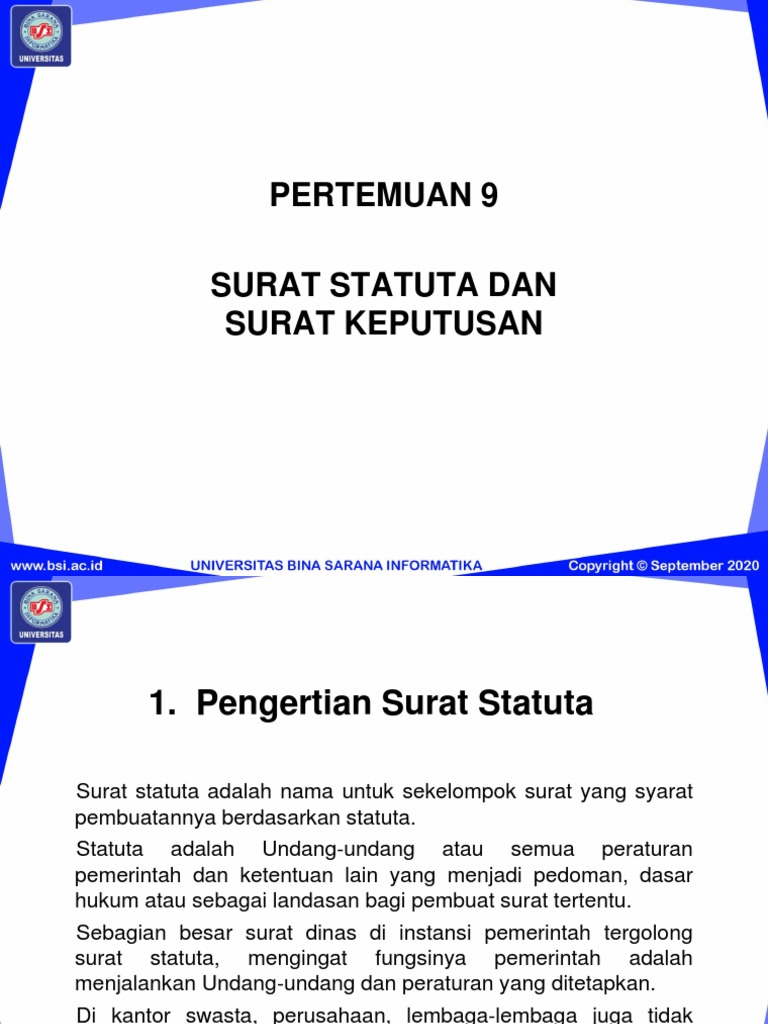 Pengertian Surat Statuta dan Keputusan | PDF