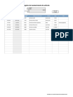 Registro de Mantenimiento de Vehiculo en Excel