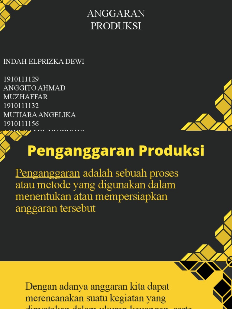 Tugas Anggaran Produksi Finalll
