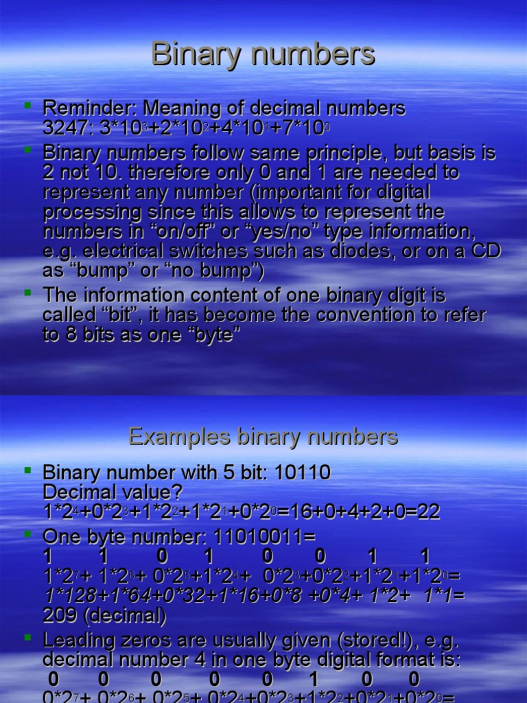 Understanding Binary Numbers and Conversion | PDF | Detection Limit | Bit