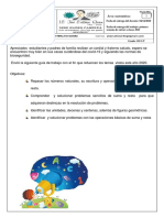 Guía de matemáticas para repaso de números naturales, operaciones básicas y resolución de problemas