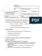 Plano Analitico de Compotamento Organizacional EIT