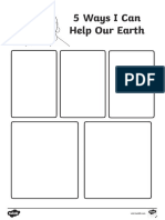 T T 16397a Five Ways I Can Help The Earth Writing Frame Editable - Ver - 4