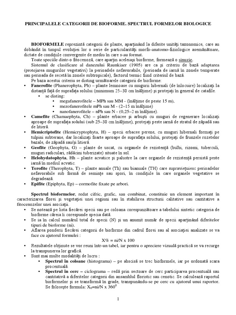 Principalele Categorii de Bioforme | PDF