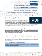 ESQUEMA DE SITUACIÓN SIGNIFICATIVA PARA LA EVALUACION DIAGNÓSTICA VII Ciclo - EPT ED