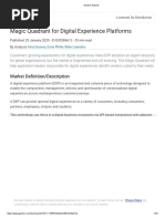 Gartner Magic Quadrant For Digital Experience Platforms