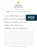 Schreibschrift Ueben Text Schule