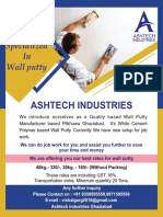 Specialized in Wall Putty: Ashtech Industries