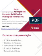 Um Ensaio Sobre a Eficiência Da Aplicação Dos Recursos Do FNE Pelos Municípios Beneficiados (05 07 2018)