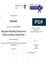 Using OPen Education Resources For Online Learning Certificate