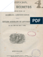 Constitución, Leyes I Decretos Expedidos Por La Asamblea Constituyente Del Estado Soberano de Antioquia