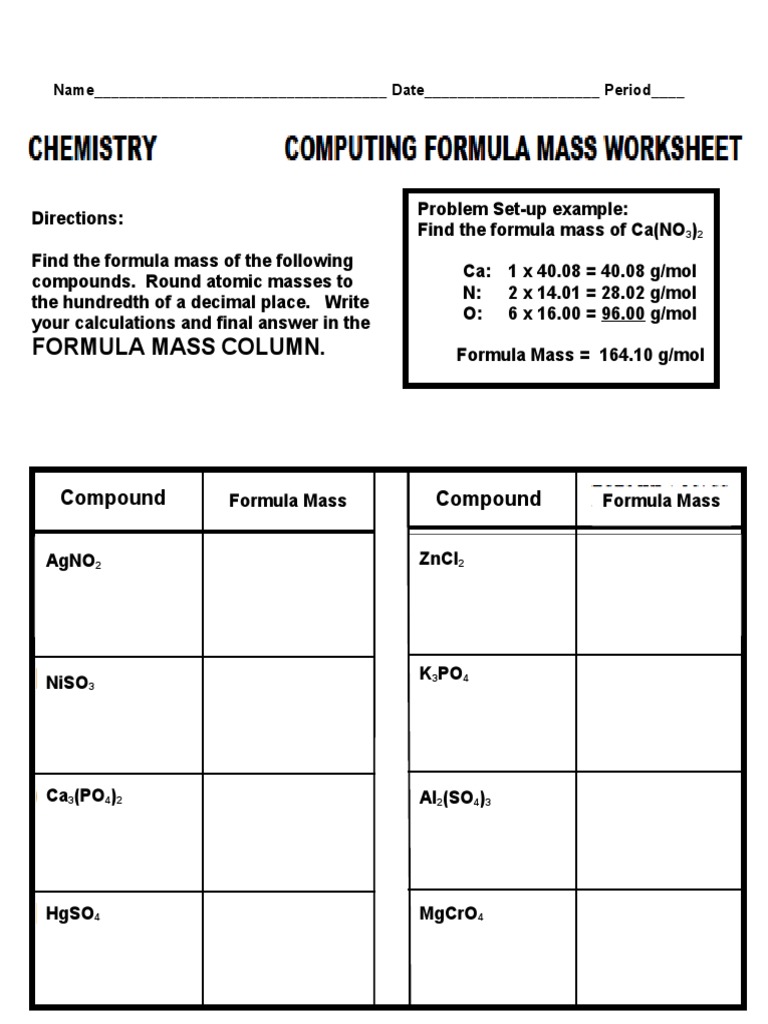 formula-mass-and-mole-calculation-practice-worksheet-pdf-mole-unit-physical-chemistry