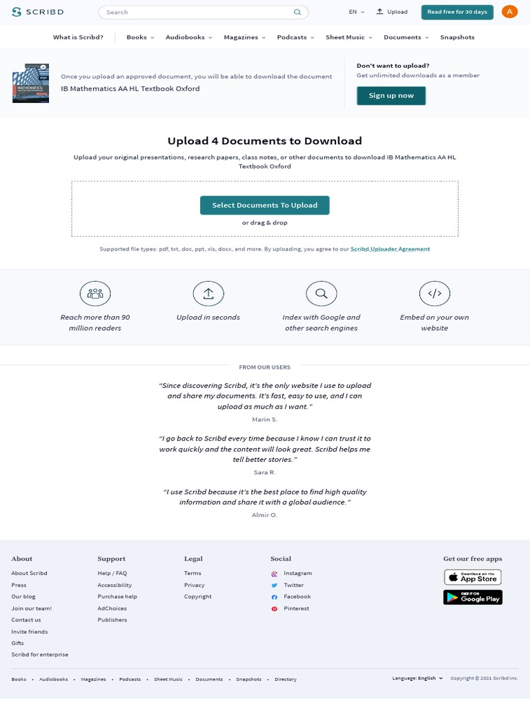Upload 4 documents to download ib mathematics aa hl textbook oxford