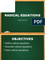Radical Equations: Subtitle Goes Here