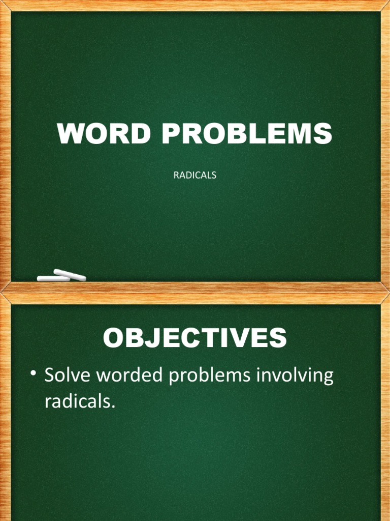 Solving Word Problems with Radicals | PDF | Length | Area