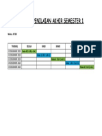 Jadwal Penilaian Akhir Semester 1