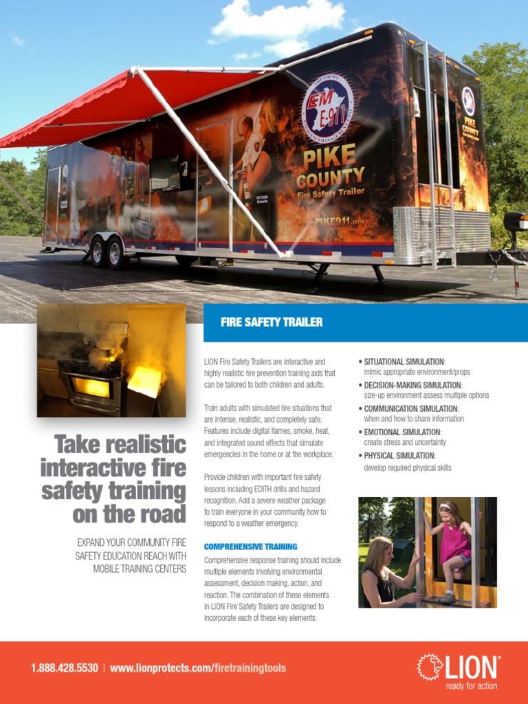 LION Fire Safety Trailer Overview Sheet PDF Fire Safety Simulation