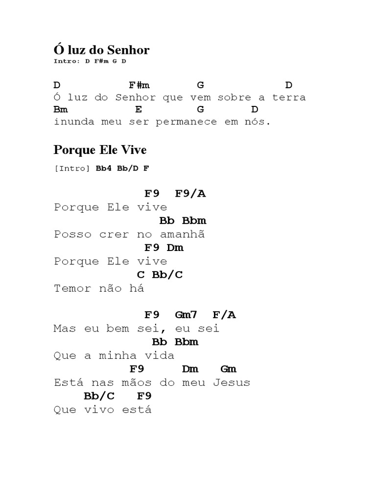 Ó Luz Do Senhor | PDF | Cordeiro de Deus | Pecado