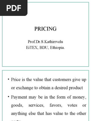 pricing