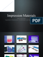 Impression Materials: Eric Levine DDS Department of Endodontics, Prosthodontics, and Operative Dentistry