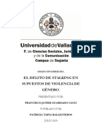 El Delito de Stalking en Supuestos de Violencia de Género.: Francisco Javier Guardado Cano