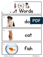 Pet Words Dog Cat Fish: Pets Picture-Word Cards